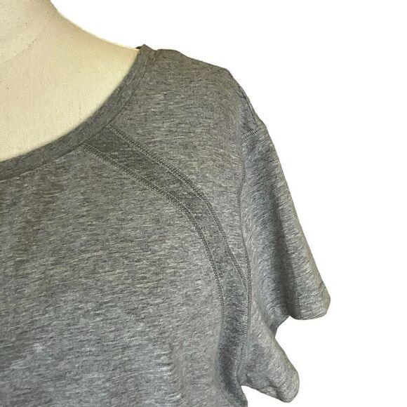 Danskin Womens XL Athletic Workout Pullover Top Gray Short Sleeve Stretch - Picture 2 of 12